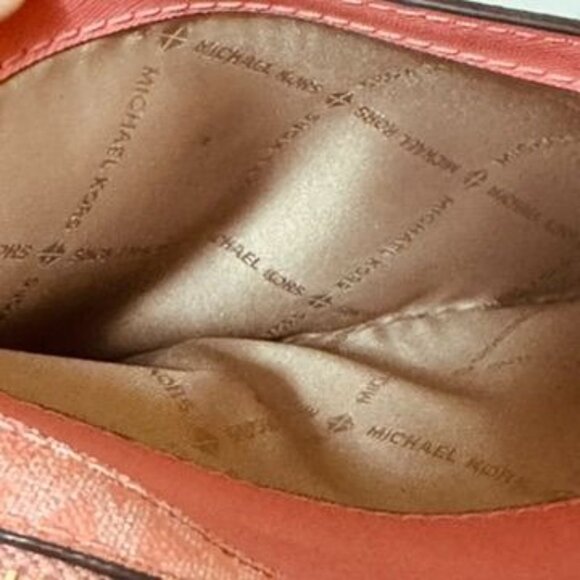 MICHAEL KORS Jet Set East West Large Logo Crossbody Bag Chain Grapefruit Pink - Picture 12 of 14